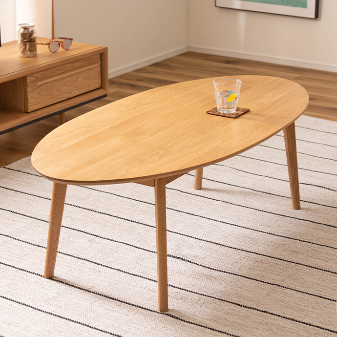 [g1001240]【幅120cm】 Laura オーバルテーブル 木製テーブル ...