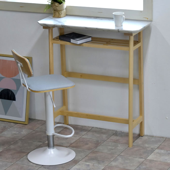 木製テーブル スタンディングデスクとしても使えるカウンターテーブル/色・タイプ:ホワイト Collet カウンターテーブル コレット