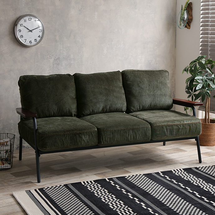 g131002]【幅165cm】Basquiat 3人掛けコーデュロイソファ 3人掛け