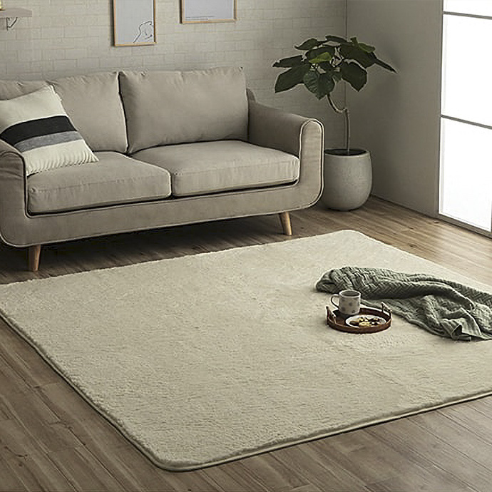 ラグマット 絨毯 約幅185×奥行185cm 正方形 グレー インド製 綿