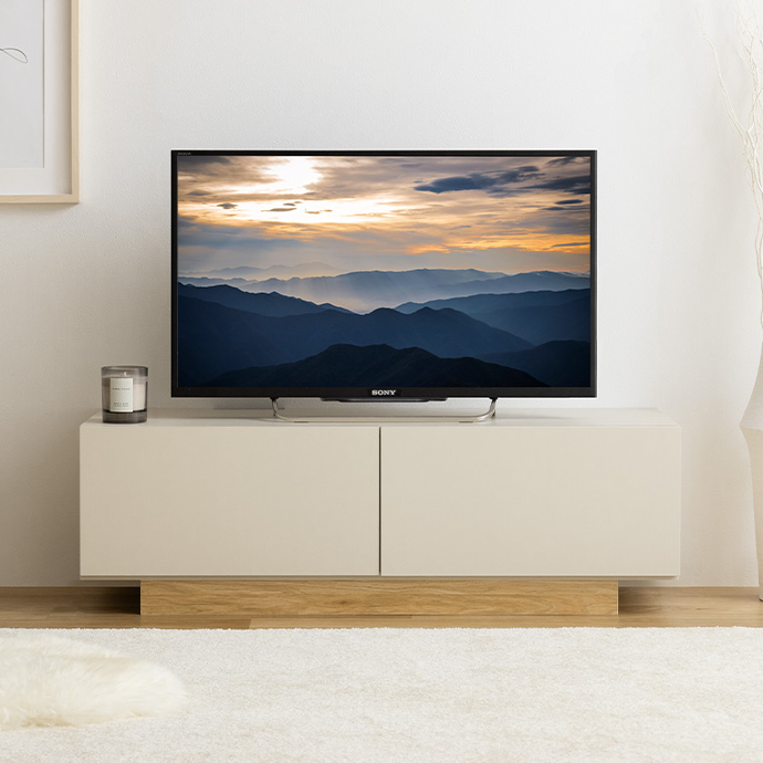 幅100cm】Pom 引き出し付きテレビ台グレージュ