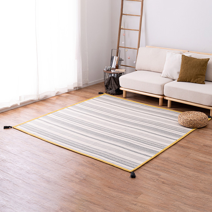 ラグマット 絨毯 190×130cm TTR-106C 長方形 インド製 綿 コットン