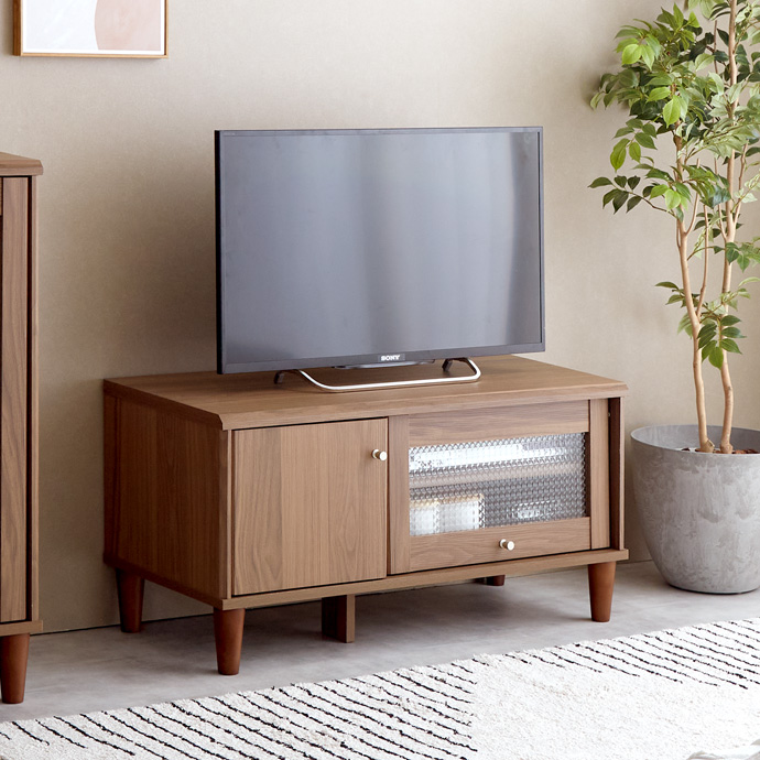 g153004]【Arlo】ガラス扉付きテレビ台 幅90cm ローボード | 家具