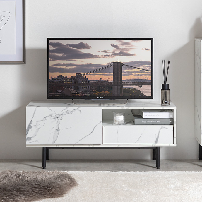 大理石柄 テレビ台 ローボード 100cm テレビボード ホワイト 白 マーブル 大理石柄 テレビ台 ローボード 100cm テレビボード ホワイト 白