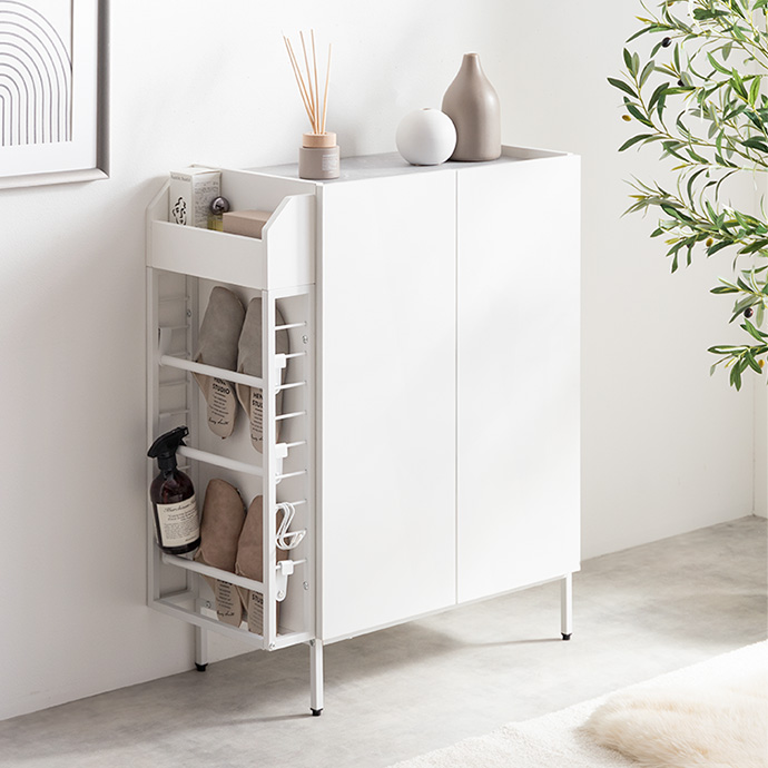 g159038]【幅70cm】Xue ラック付きキャビネット キャビネット