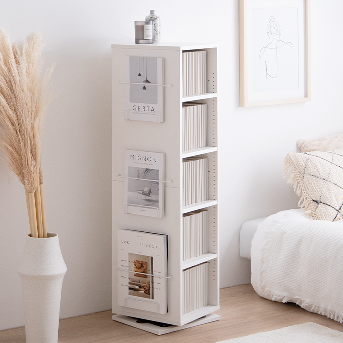 g159059]【幅36cm】Libro 回転ブックシェルフ(5段タイプ) 本棚 | 家具