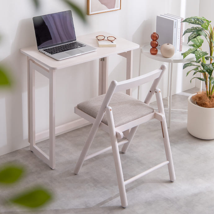 g160007]【幅70cm】Mer 折りたたみデスク&チェアセット パソコンデスク