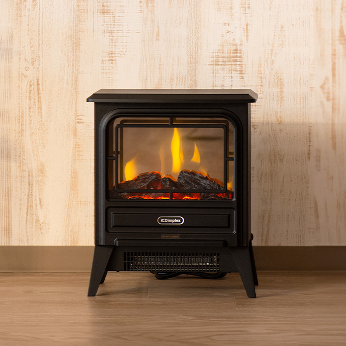 g37305]【幅35cm】Tiny stove 暖炉型電気ストーブ 加湿器・ヒーター 