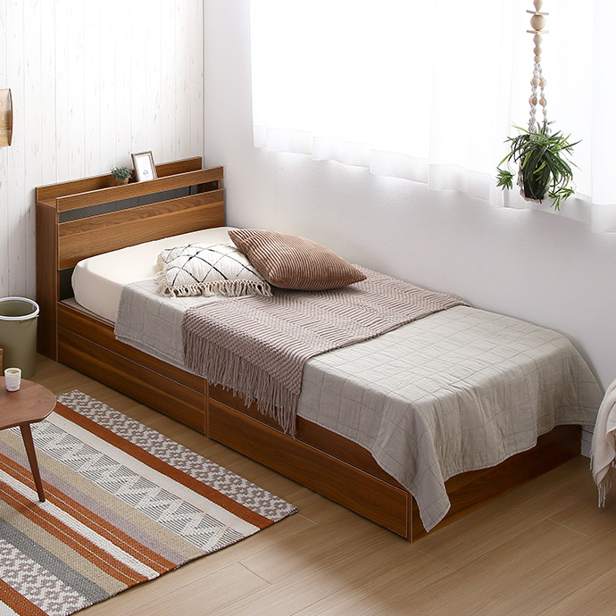 g99031]【セミダブル】Pluto 収納付きベッド 収納付きベッド | 家具