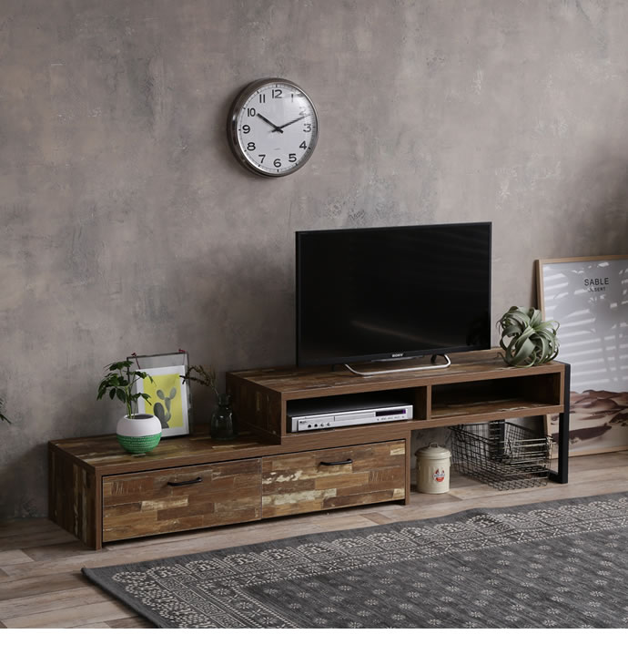 g128003]Cave 寄木柄80cmレンジ台キャスター付き レンジ台 | 家具