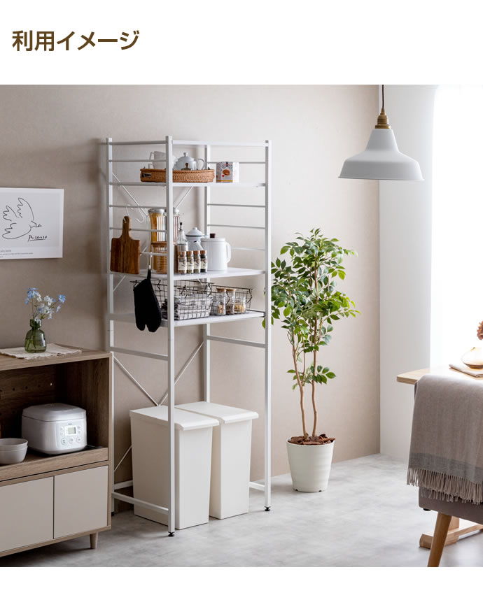 g159003]【幅60cm】Cammy ゴミ箱上ラック レンジ台 | 家具・インテリア