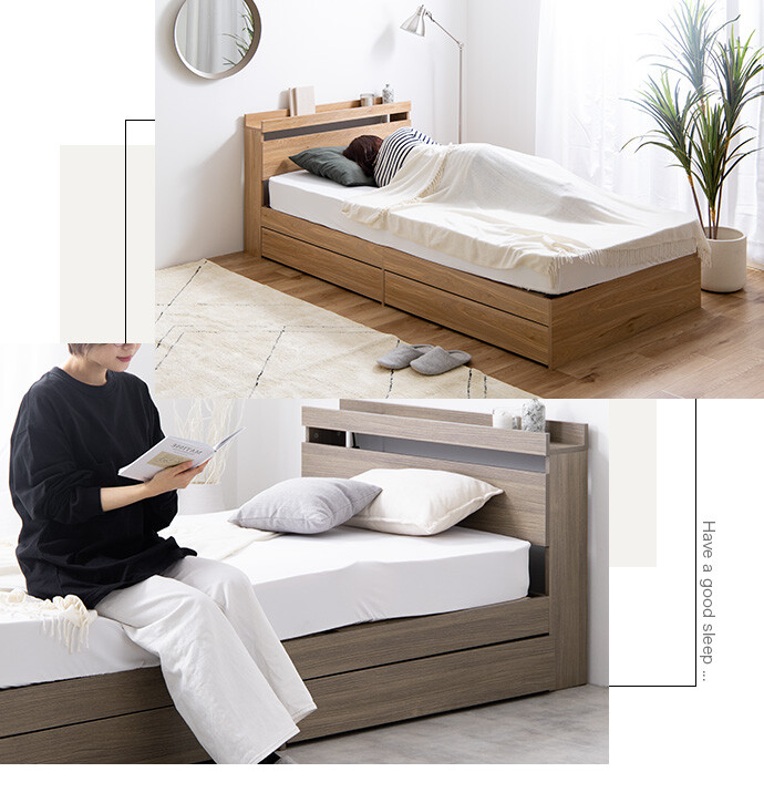 ベッド 収納付き マットレス付き シングルベッド Pluto ベット ブラックベッド商品一覧